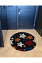 Multicolored Star Patterned Round Woven Base Modern Decorative Carpet 6070 - 4