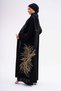 Fabric Dubai Silk Luxury Abaya Gold Lace High-Quality Modest Outerwear for Special Occasions - 5