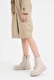 Women's Lace-up Boots Comfortable Shoes with Thick Serrated Soles - 3