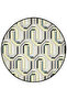 Light Tone Geometric Patterned Round Woven Base Modern Decorative Carpet 6082 - 3