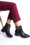 Daily Women's Boots Black with Stone Pearl Heels - 6