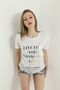 Women's Casual White Cotton Oversize Comfortable Cut Short Sleeve Round (bicycle) collar T-shirt - 4