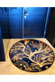 Mira Round Black Yellow Ethnic Patterned Woven Base Decorative Carpet 5731 - 4