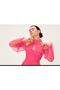 Women's Pink Tulle Neck Sleeve Detail Lined Tulle Short Evening Dress - 2