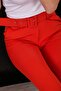 Women's Thick Belted High Waist Fabric Trousers - 5