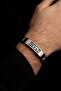 Men's Steel Bracelet - Wicker Cord with Turkish Text in Turkish Script, for Lover, Spouse, Father, Friend - 5