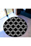 Mira Round Black and White Geometric Patterned Woven Base Decorative Carpet 5739