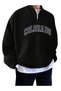 Colorado Printed Black Unisex Oversize Sweatshirt - Stand Collar and Zipper - 3