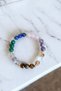 Leo zodiac bracelet (tiger eye, agate, rose quartz, amethyst, citrine, crystal quartz, malachite) - 6
