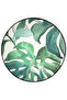 Mira Round Green Tones Leaf Patterned Woven Base Decorative Carpet 5747 - 2