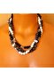 Howlite Onyx Larvikite 3 Row Power Courage and Evil Eye Protection Necklace
