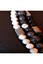 Howlite Onyx Larvikite 3 Row Power Courage and Evil Eye Protection Necklace - 3