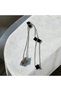 Women's Silver Color Black Color Clover Steel Necklace on Chain - 4