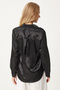 Women's Black Lightly Flowy Satin Surface Shirt DD00990 - 5