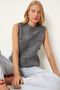 Women's Anthracite Bowknot Knitwear Sweater Pf00079