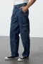 Indigo Men's Baggy Cargo Loose Denim Pants Jeans Tmnaw25Je00002