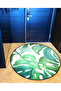 Mira Round Green Tones Leaf Patterned Woven Base Decorative Carpet 5747 - 4