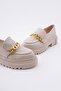 Genuine Leather Women's Loafers Thick Soled Casual Chain Shoes - 5