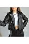 Mila Style Black Belted Leather Jacket