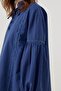 Cobalt Blue Stripe Detailed Shirt - 5