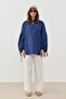 Cobalt Blue Stripe Detailed Shirt - 2