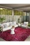 Patterned Woven Base Decorative Carpet in Pink Red Tones 5756 - 4