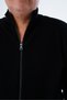 Black Large Size Men's Zippered Stand Collar Pirin Knit 100% Cotton Knitwear Cardigan Trist-2114 - 5