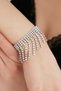 Women's Tiago Fringed Dangling Stone Silver Model Crystal Daily Evening Dress Wedding Party Bracelet