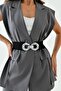 Women's Elastic Black Belt with Snap Buckle Design 1602 - 7