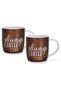 2-Piece Printed Coffee Mug 310mL ''IT'S ALWAYS COFFEE'', Ceramic Coffee Mug with Handle