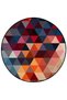 Mira Round Multicolored Triangle Patterned Woven Base Decorative Carpet 5763 - 2