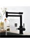 Kitchen Sink Faucet with Dual Flow Water Purification Outlet New Design Black Folding - 4
