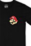 Black T-Shirt with Super Mario Pocket Logo Design - 2