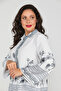 Embroidery Pattern Motif Large Placket Large Size Women's Shirt - 4