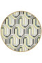 Mira Round Gray Yellow Green Patterned Woven Base Decorative Carpet 5770 - 2
