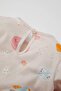 Dfc - Baby Girl Long Sleeve Patterned Combed Cotton Pajama Set - 4