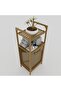 Natural Wood Bamboo Bathroom Organizer Shelf Bamboo Laundry Basket with 2 Shelves Dirty Basket Bathroom Kitchen Shelf - 7