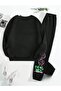 Black Jogger Suit - Women's Crew Neck - 3