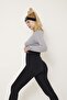 Black High Waist Gathering (WITHOUT BAND) Leggings