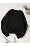 Happy Daisy Printed Black Crew Neck Oversize Sweatshirt - 2