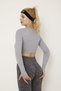 Gray Gathered Hip Push up Hip Shaper Gathering and Lifting Sports Fitness Leggings Seamless Leggings - 3