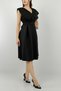 Black Self Belted Pleated Mid-Length Evening Dress Night Engagement Graduation Dress 581680 632 - 2