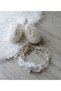 Cream Colored Lace Detailed Mother Maternity Slippers Crown Set with Pearls - 2