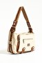 Women's Cream-Tan Multi-Compartment Shoulder and Crossbody Bag - 3