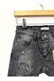 Girls' Stretchy Black Denim Shorts with Ripped Detail - 3