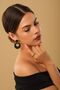 Women's Design Polymer Clay Textured Black Earrings