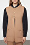 Camel Button Detailed Knitwear Vest Pants Bottom-Top Suit Tctaw25Us00067 - 3
