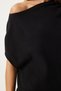 Women's Black One-Shoulder Blouse Knit Skirt Set FN03355 - 3