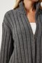 Women's Anthracite Zippered High Collar Knitwear Cardigan Pf00080 - 4