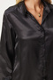 Women's Black Lightly Flowy Satin Surface Shirt DD00990 - 4